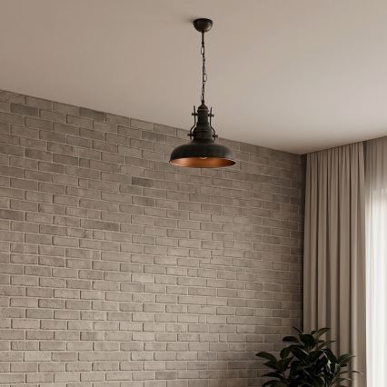Brilagi - Lustre sur chaîne PYRONIC 1xE27/40W/230V Ø 32 cm bronze/patiné