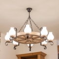 Brilagi - Lustre sur chaîne ROATA 8xE14/40W/230V chêne