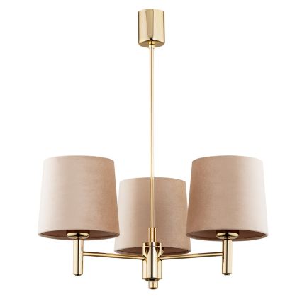 Brilagi - Lustre sur tige MONTE 3xE27/15W/230V beige/doré