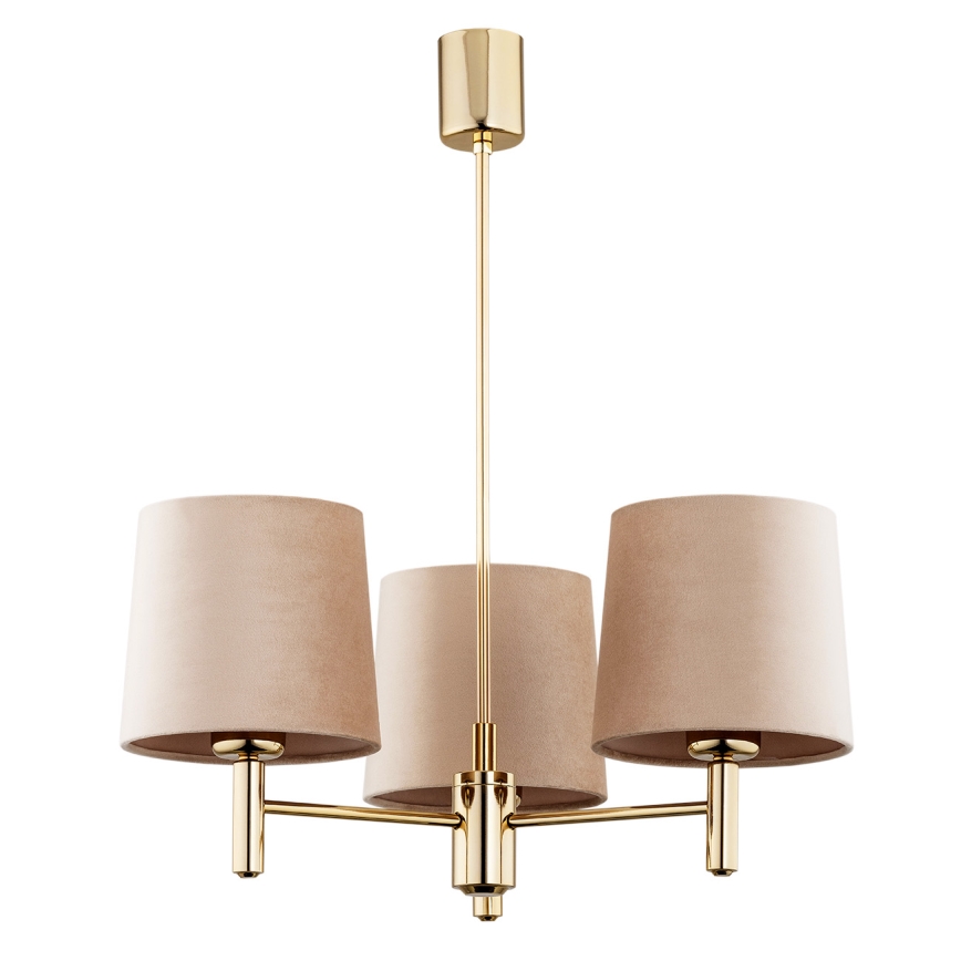 Brilagi - Lustre sur tige MONTE 3xE27/15W/230V beige/doré