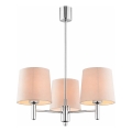 Brilagi - Lustre sur tige MONTE 3xE27/60W/230V beige/chrome poli