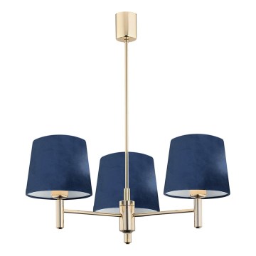 Brilagi - Lustre sur tige MONTE 3xE27/60W/230V bleu/doré