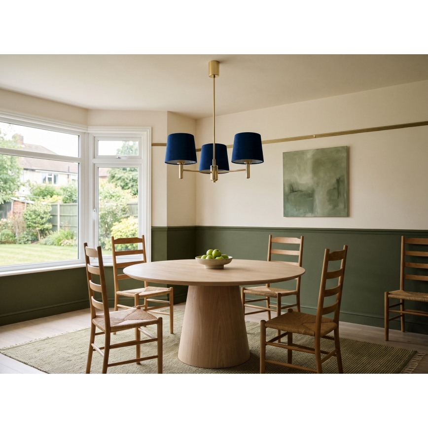 Brilagi - Lustre sur tige MONTE 3xE27/60W/230V bleu/doré