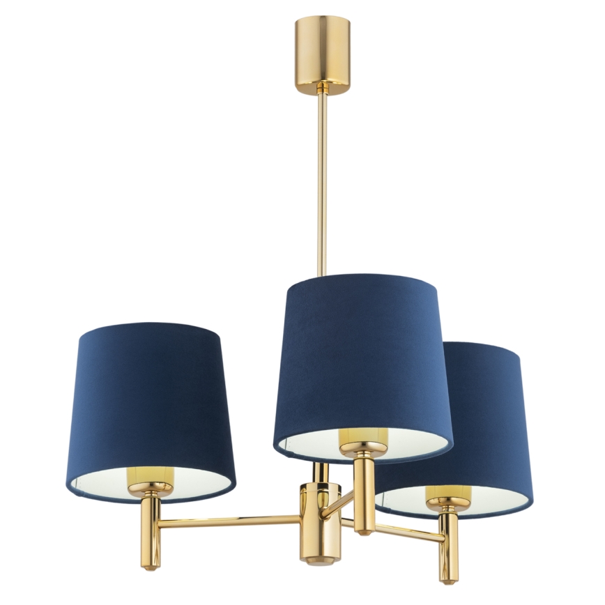 Brilagi - Lustre sur tige MONTE 3xE27/60W/230V bleu/doré