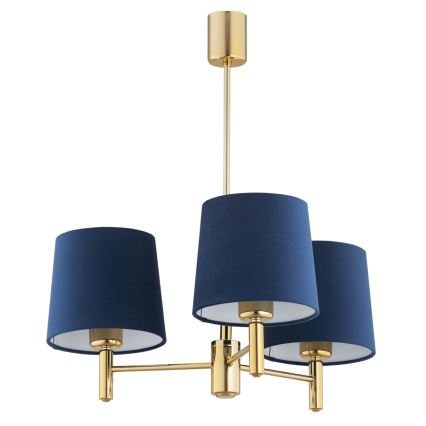 Brilagi - Lustre sur tige MONTE 3xE27/60W/230V bleu/doré