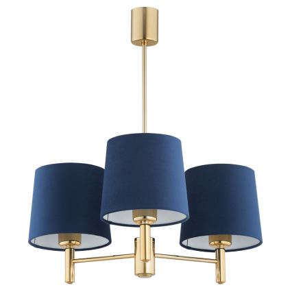 Brilagi - Lustre sur tige MONTE 3xE27/60W/230V bleu/doré