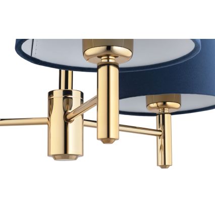 Brilagi - Lustre sur tige MONTE 3xE27/60W/230V bleu/doré