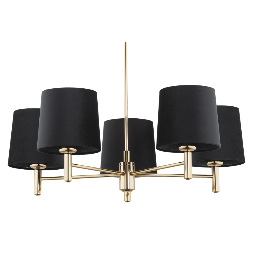 Brilagi - Lustre sur tige MONTE 5xE27/15W/230V noir/doré