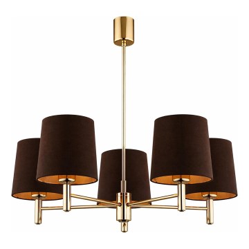 Brilagi - Lustre sur tige MONTE 5xE27/60W/230V marron/doré