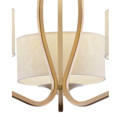 Brilagi - Lustre sur tige SAPHIRE 3xE27/15W/230V Ø 66 cm crème/doré/patine