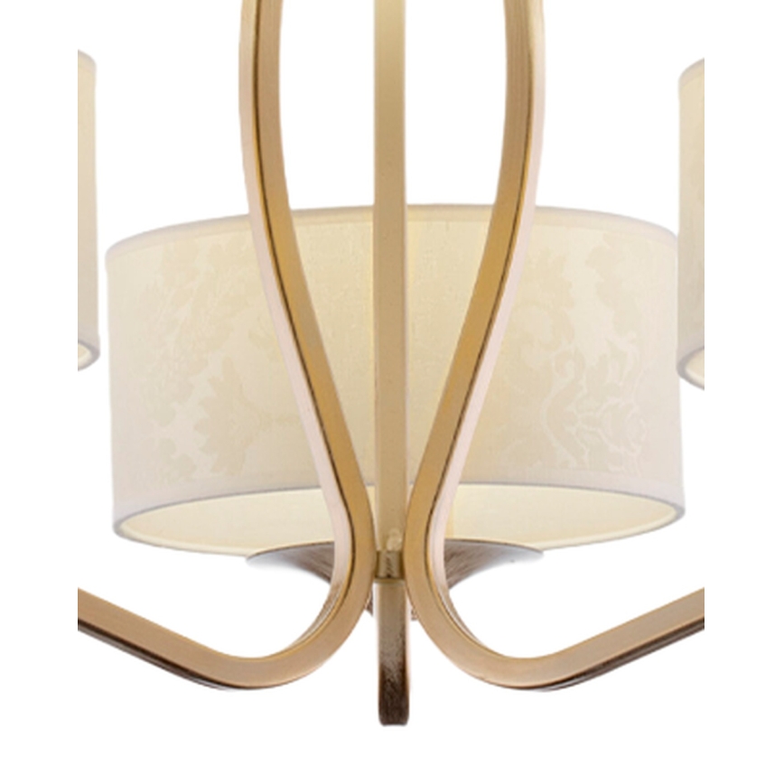 Brilagi - Lustre sur tige SAPHIRE 3xE27/15W/230V Ø 66 cm crème/doré/patine