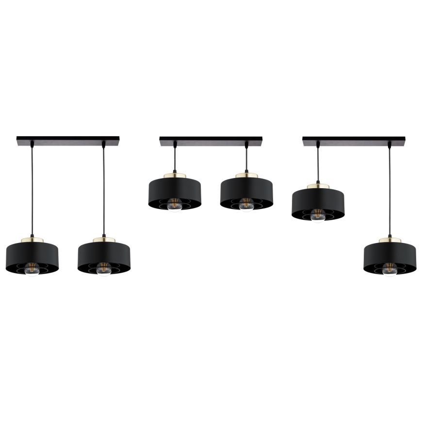 Brilagi - Lustre suspendu sur câble 2xE27/60W/230V noir/doré