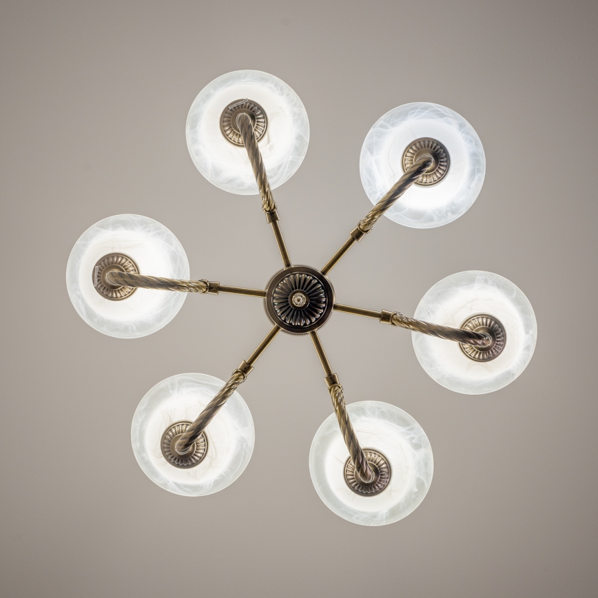 BRILAGI - Lustre suspendu sur chaîne CLASSIC 6xE14/10W/230V en laiton