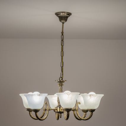 BRILAGI - Lustre suspendu sur chaîne CLASSIC 6xE14/10W/230V en laiton