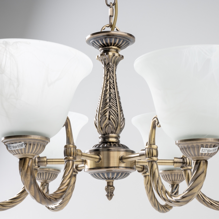 BRILAGI - Lustre suspendu sur chaîne CLASSIC 6xE14/10W/230V en laiton