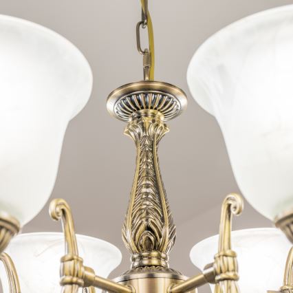 BRILAGI - Lustre suspendu sur chaîne CLASSIC 6xE14/10W/230V en laiton