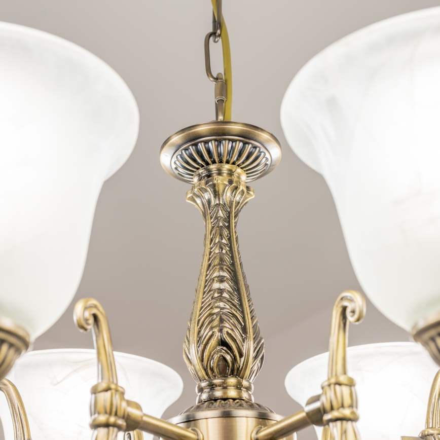 BRILAGI - Lustre suspendu sur chaîne CLASSIC 6xE14/10W/230V en laiton