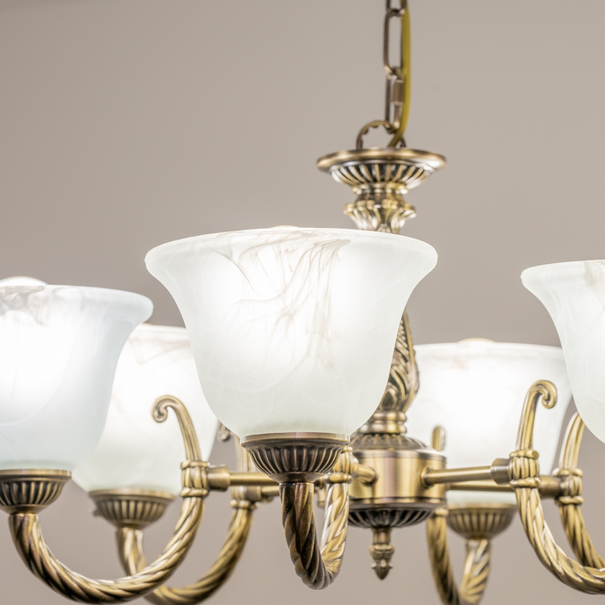 BRILAGI - Lustre suspendu sur chaîne CLASSIC 6xE14/10W/230V en laiton
