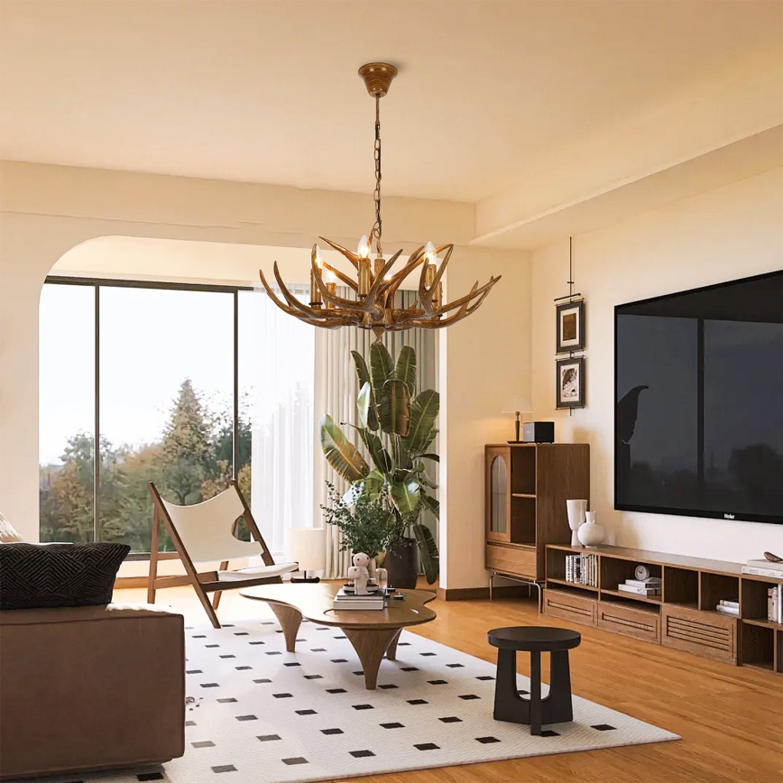 Brilagi - Lustre suspendu sur chaîne DEER 6xE14/10W/230V Ø 70 cm en forme de bois de cerf