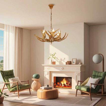 Brilagi - Lustre suspendu sur chaîne DEER 6xE14/10W/230V Ø 70 cm en forme de bois de cerf