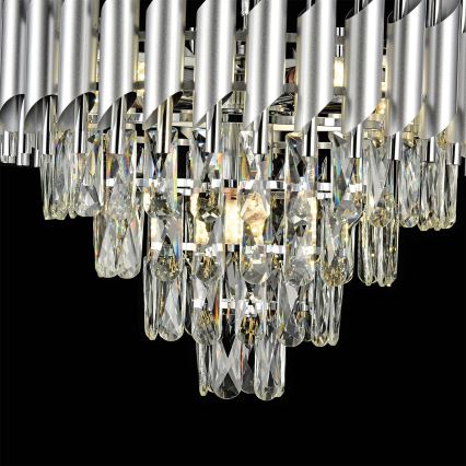 Brilagi - Lustre suspendu sur chaîne ECLIPSE 7xE14/10W/230V Ø 48 cm argenté