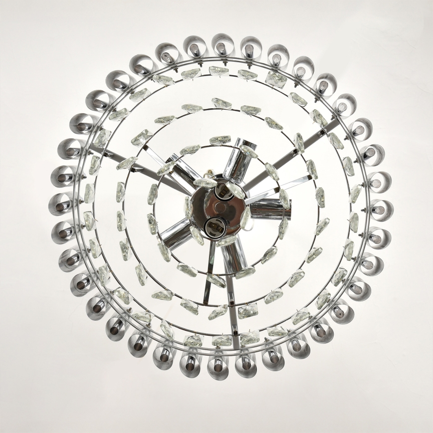 Brilagi - Lustre suspendu sur chaîne ECLIPSE 7xE14/10W/230V Ø 48 cm argenté