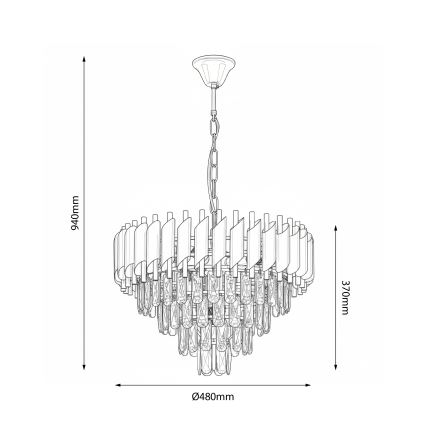 Brilagi - Lustre suspendu sur chaîne ECLIPSE 7xE14/10W/230V Ø 48 cm argenté
