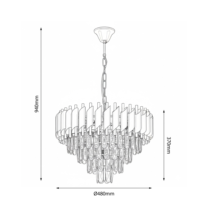 Brilagi - Lustre suspendu sur chaîne ECLIPSE 7xE14/10W/230V Ø 48 cm argenté