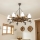 Brilagi - Lustre suspendu sur chaîne TIMONA 8xE14/40W/230V Ø 70 cm hêtre/noyer