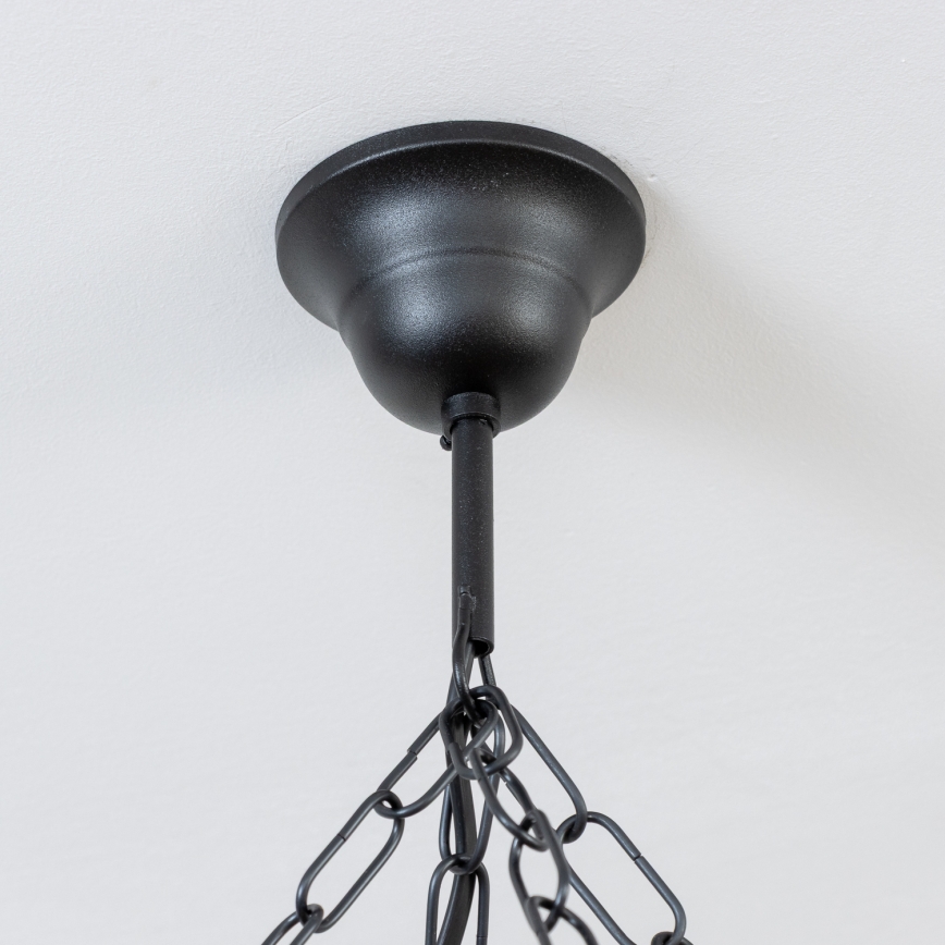 Brilagi - Lustre suspendu sur chaîne TIMONA 8xE14/40W/230V Ø 70 cm hêtre/noyer
