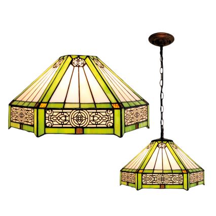BRILAGI - Lustre Tiffany en vitrail sur chaîne EMERALD 1xE27/60W/230V Ø 40 cm