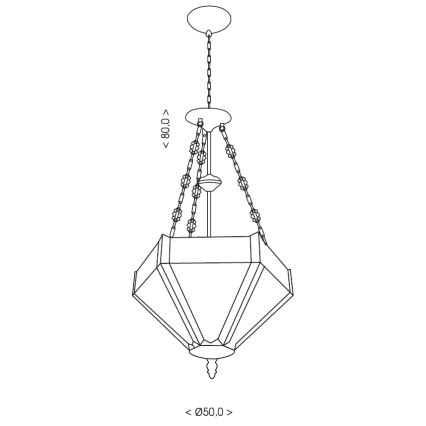 BRILAGI - Lustre Tiffany en vitrail sur chaîne EMERALD 3xE27/60W/230V Ø 50 cm