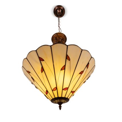 Brilagi - Lustre Tiffany en vitrail sur chaîne FOLIA 3xE27/60W/230V Ø 50 cm