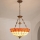 Brilagi - Lustre Tiffany en vitrail sur chaîne SIENNA 3xE27/60W/230V, Ø 50 cm