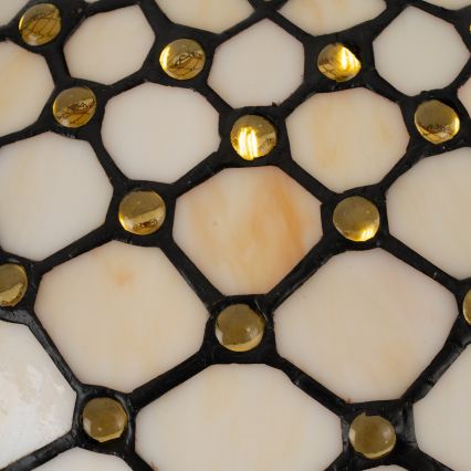 Brilagi - Lustre Tiffany en vitrail suspendu sur chaîne ivoire 1xE27/60W/230V Ø 40 cm