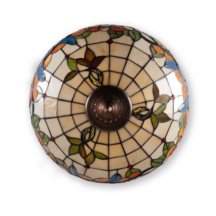Brilagi - Lustre Tiffany en vitrail suspendu sur chaîne JUNGLE 3xE27/60W/230V Ø 50 cm