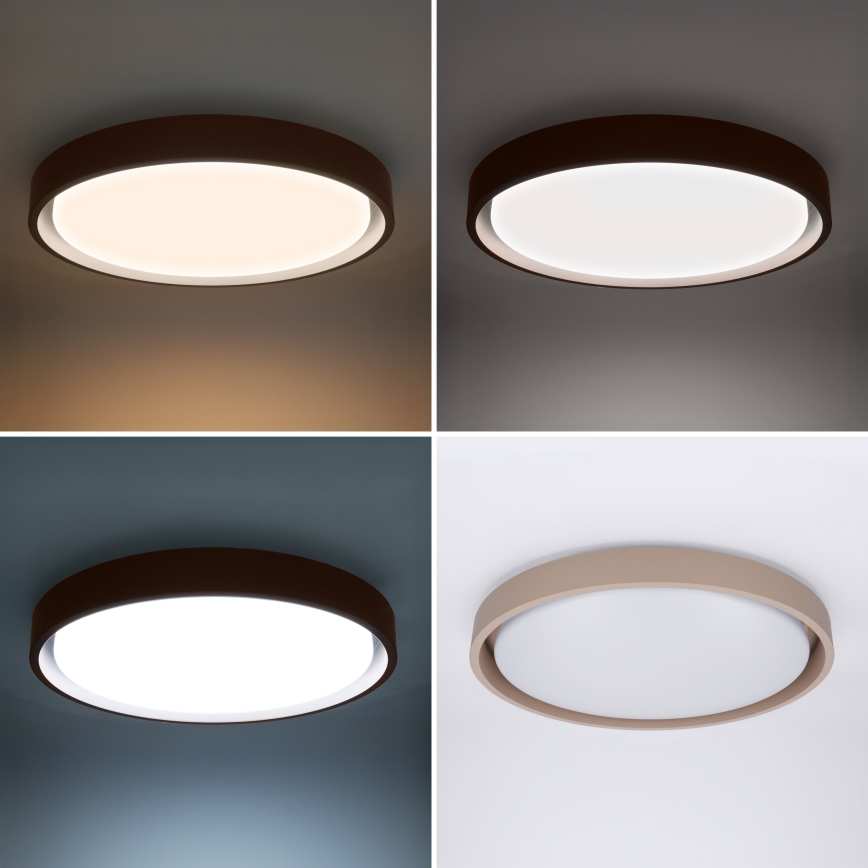 Brilagi - MATTEO dimmbare LED-Deckenleuchte LED/48W/230V 3000–6500K Ø 41 cm taupe + Fernbedienung