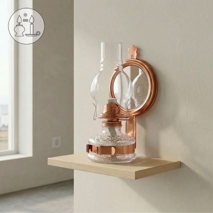 Brilagi - MERLIN Petroleumlampe mit Spiegel, Bronze/Patina