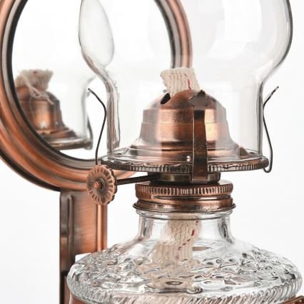 Brilagi - MERLIN Petroleumlampe mit Spiegel, Bronze/Patina