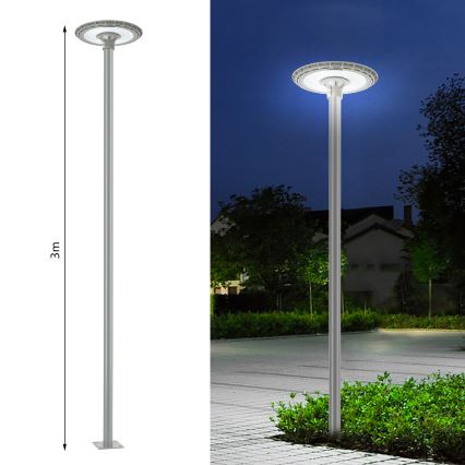 Brilagi - Metallrohr für Außenbeleuchtungsmast URBAN, 3 m, Ø 58 mm, grau