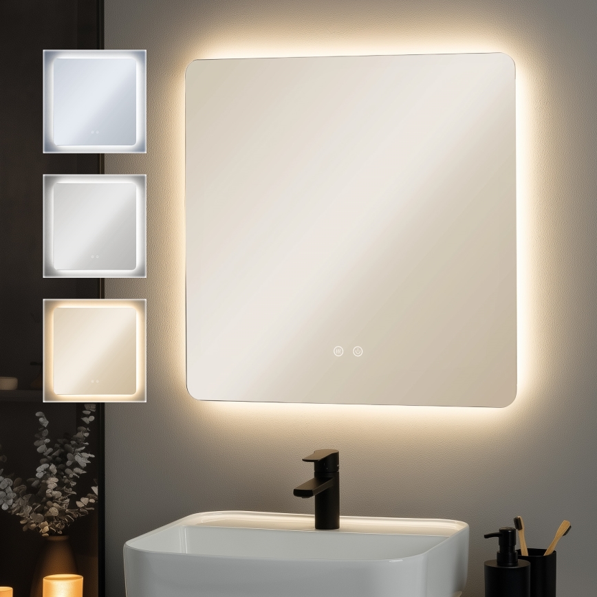 Brilagi - Miroir chauffant de salle de bains LED à intensité variable avec rétroéclairage DIANA LED/17W/230V 60x60 cm 3000/4000/6500K IP44 IRC 90