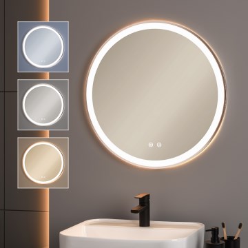 Brilagi - Miroir chauffant de salle de bains LED dimmable avec rétroéclairage ALU PRO LED/18W/230V Ø 60 cm 3000/4000/6500K IP44 chrome mat CRI 90