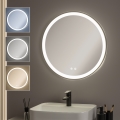 Brilagi - Miroir chauffant de salle de bains LED dimmable avec rétroéclairage ALU PRO LED/18W/230V Ø 60 cm 3000/4000/6500K IP44 noir CRI 90