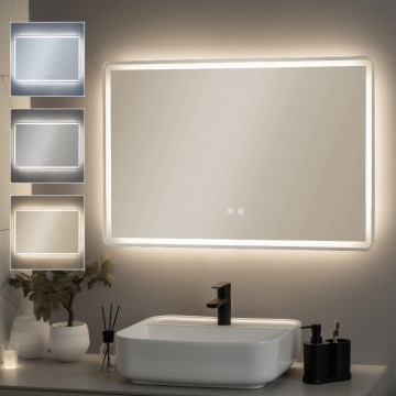 Brilagi - Miroir de salle de bain LED chauffant anti-buée, rétroéclairé et dimmable BELLA LED/19W/230V 60x90 cm 3000/4000/6500K IP44 CRI 90