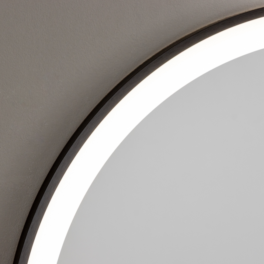 Brilagi - Miroir LED pour salle de bains ASTI LED/19W/230V Ø 60 cm noir IP44 CRI 90 dimmable + CCT