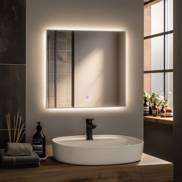 Brilagi - Miroir de salle de bains LED DESIO LED/24W/230V 60x60 cm argenté IP44 IRC 90 dimmable + CCT