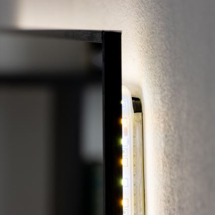 Brilagi - Miroir LED pour salle de bains SUELLO LED/24W/230V 60x60 cm noir IP44 IRC 90 dimmable + CCT