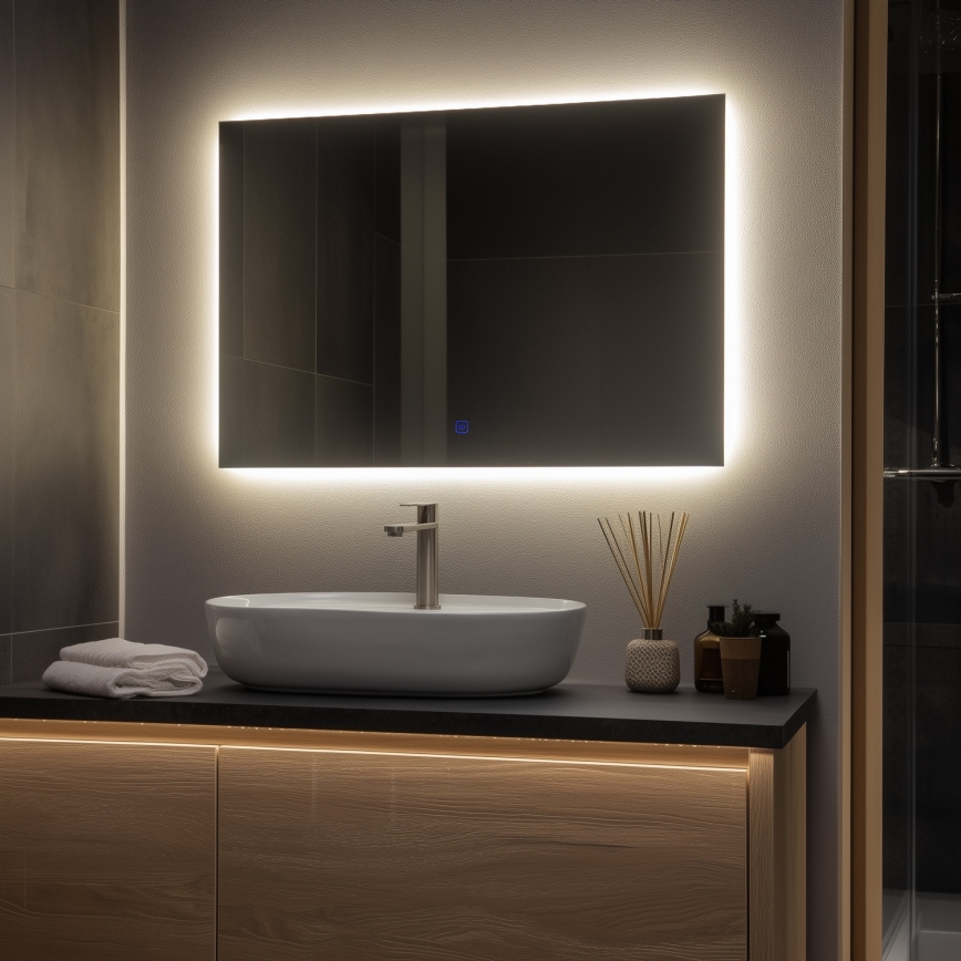 Brilagi - Miroir de salle de bains LED LUCE LED/30W/230V 60x90 cm IP44 IRC 90 dimmable + CCT