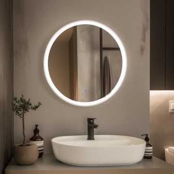 Brilagi - Miroir LED de salle de bains TORINO LED/19W/230V Ø 60 cm argenté IP44 IRC 90 dimmable + CCT réglable