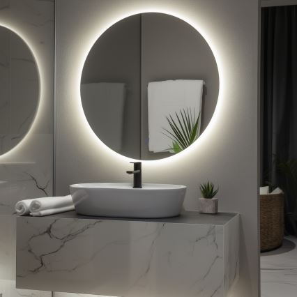 Brilagi - Miroir LED de salle de bain LUNA LED/26W/230V Ø 80 cm IP44 CRI 90 dimmable + CCT